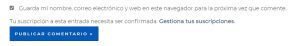 Avisos de respuestas en el Blog gestionar suscripciones